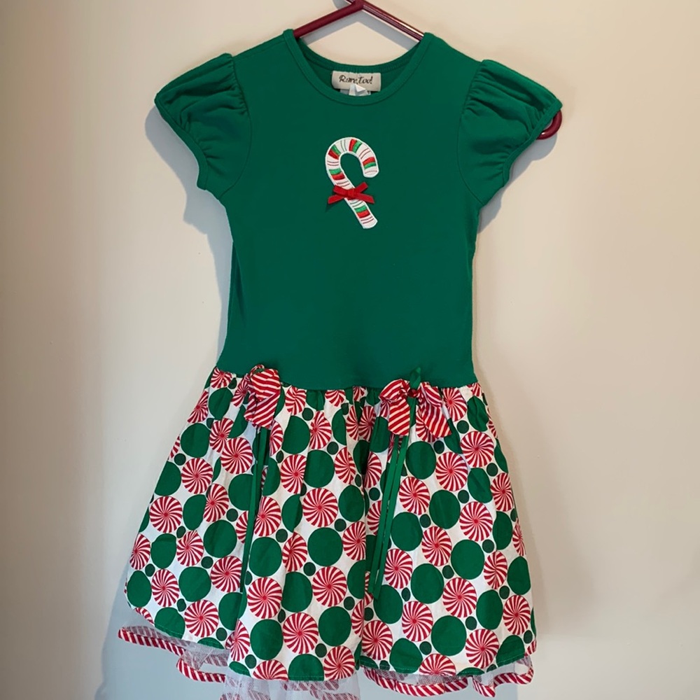 Rare Too Candy Cane girls Holiday dress